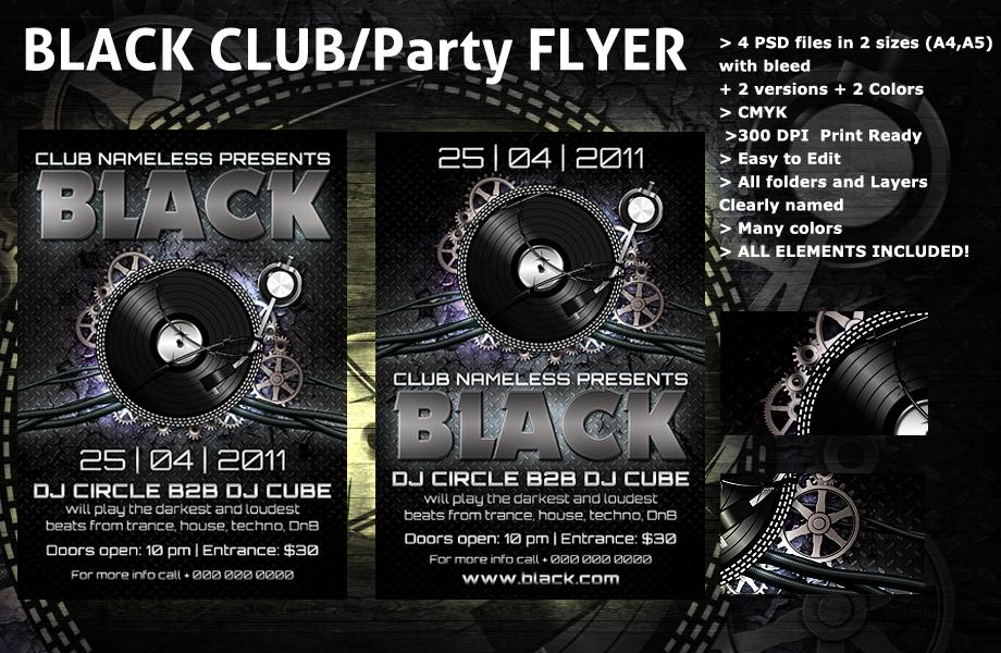 Black Party Flyer Template Free