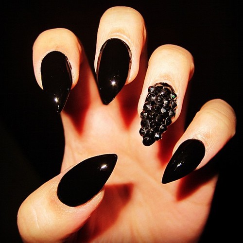 Black Stiletto Nails Tumblr