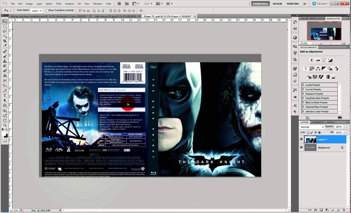 Blu-ray Case Template Photoshop