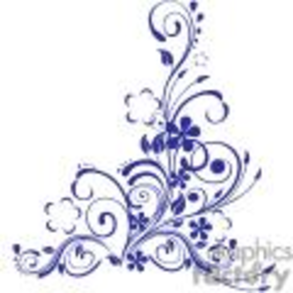 Blue Swirl Designs Clip Art