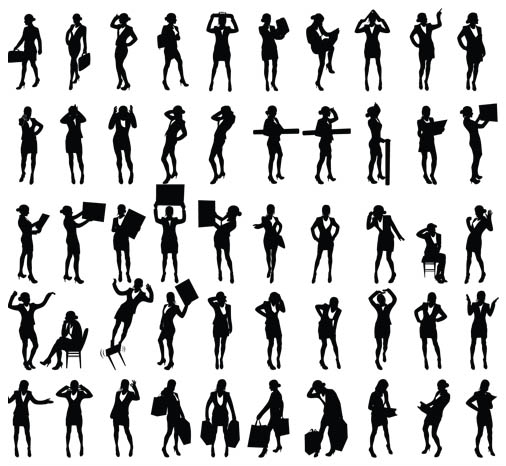 Business People Silhouette Vector Free