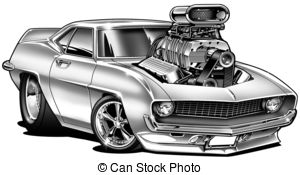 Camaro Muscle Car Cartoon Drawings