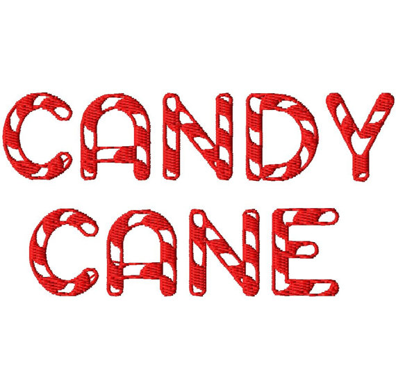 Candy Cane Font Embroidery Candy Cane Font Embroidery
