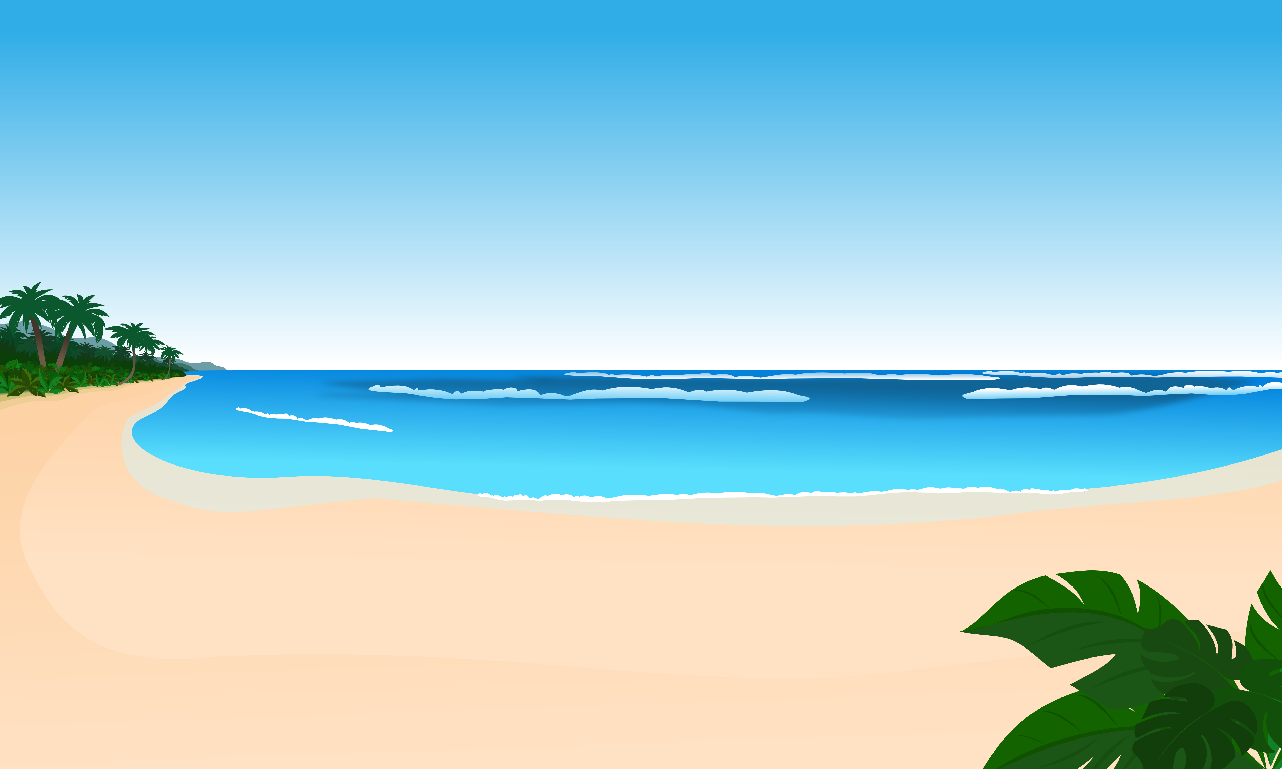 Cartoon Beach Scene