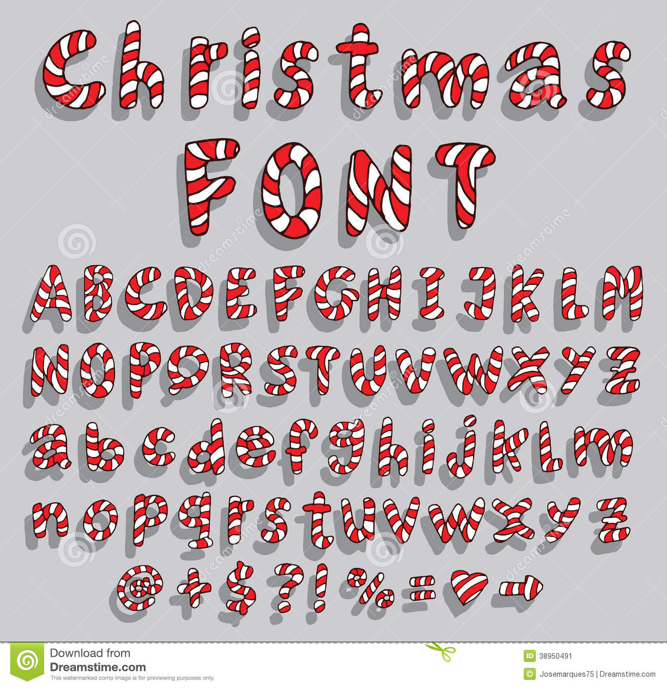 Christmas Candy Cane Alphabet Letters