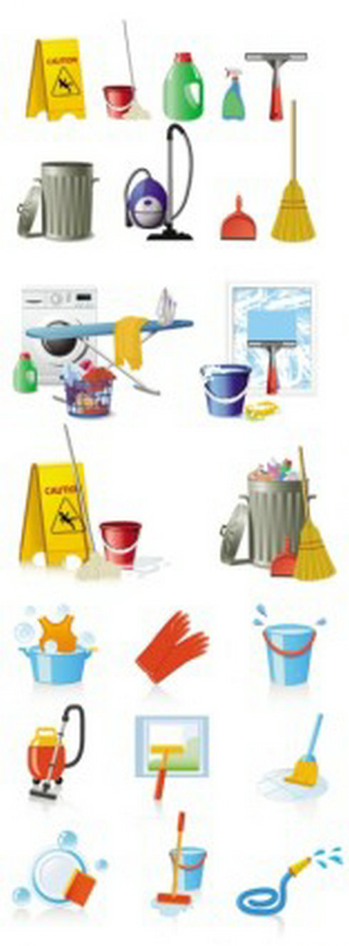 Cleaning Icons Free Vectors