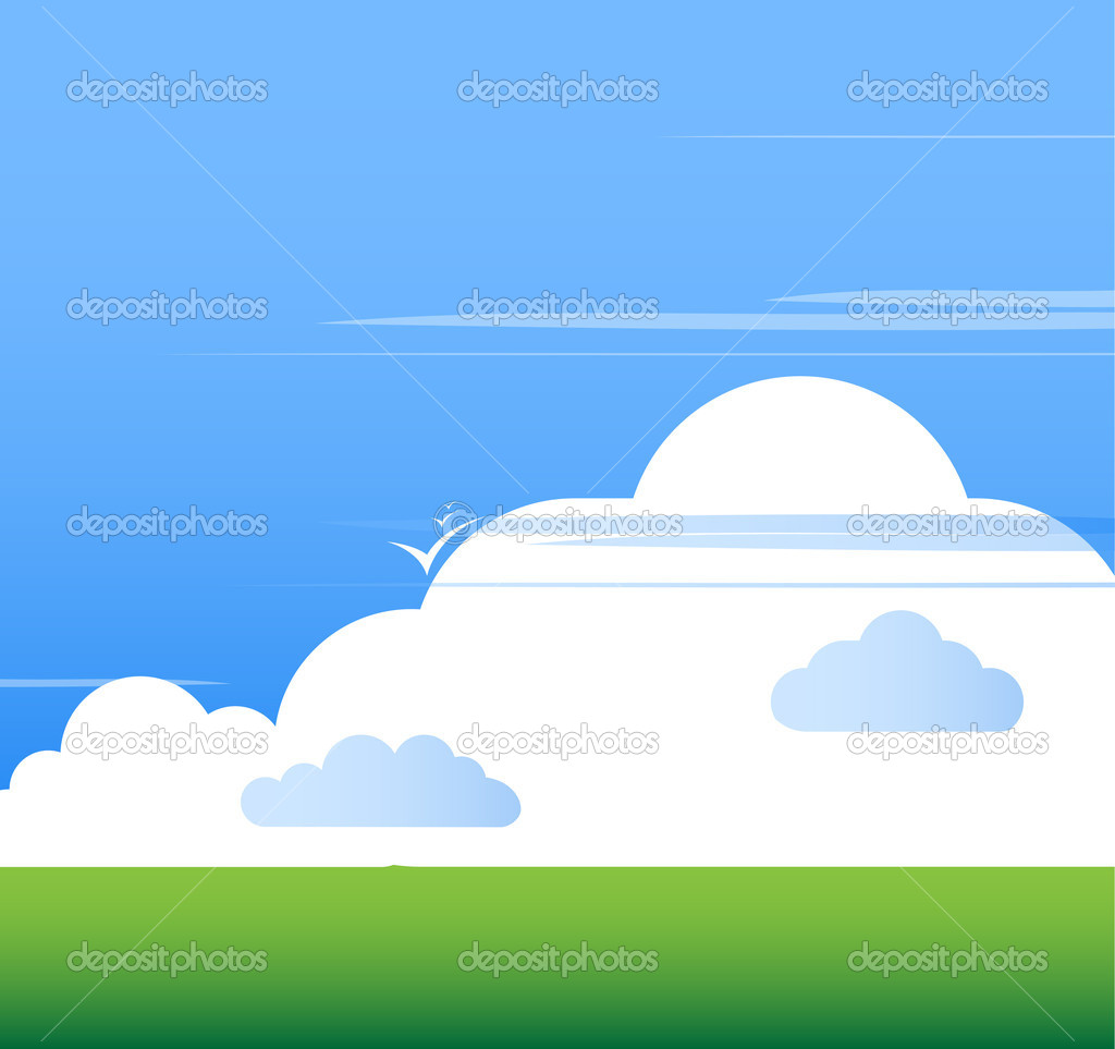 Clouds and Grass Background