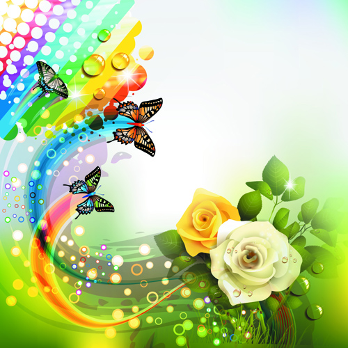 Colorful Butterflies and Flowers