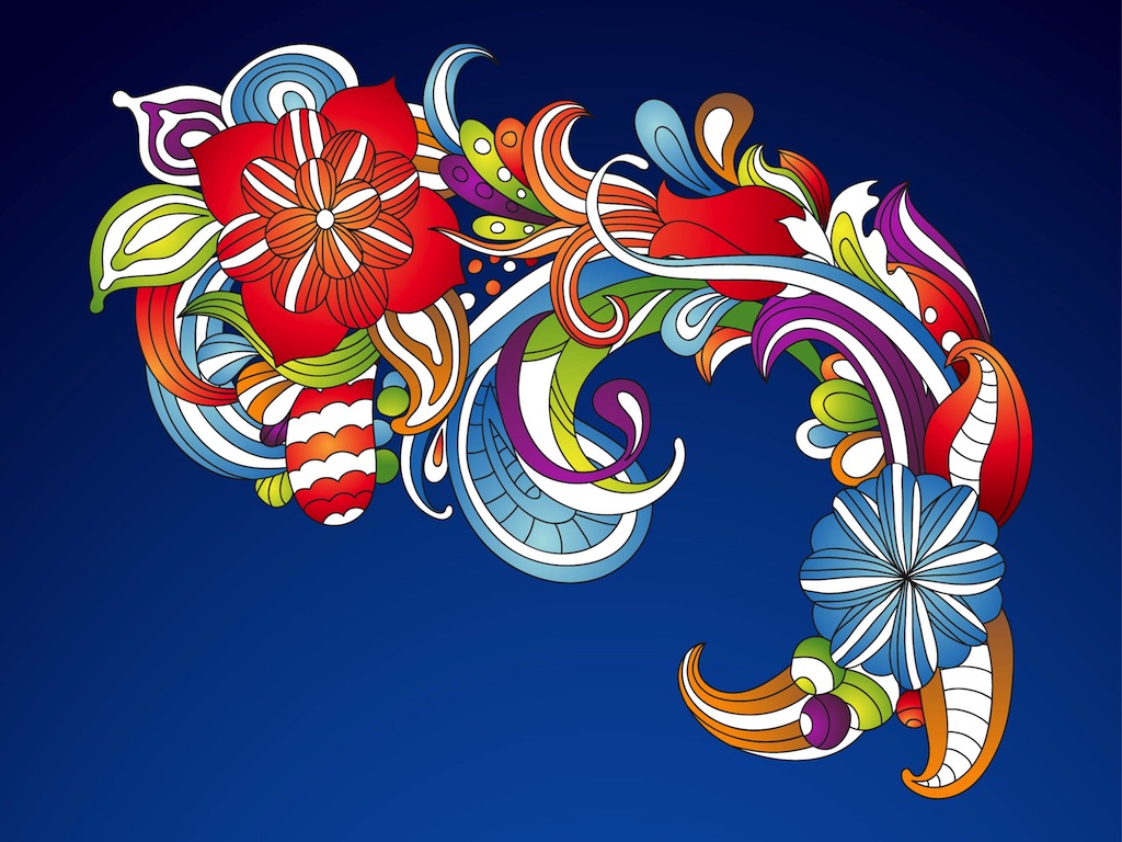 Colorful Flourishes Clip Art