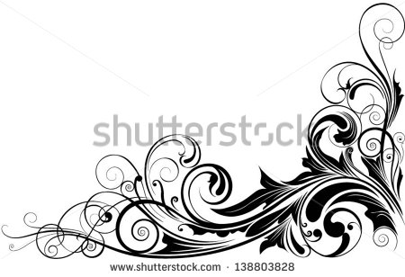Corner Black Swirls Designs Corner Black Swirls Designs