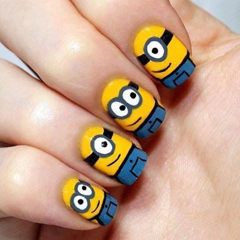 9 Minion Nail Art Designs Images