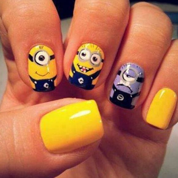 Despicable Me Minion Nail Designs Despicable Me Minion Nail Designs