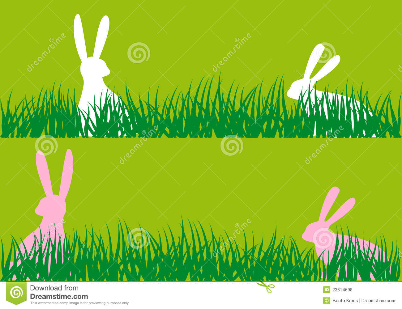 Easter Bunnies in Grass Image