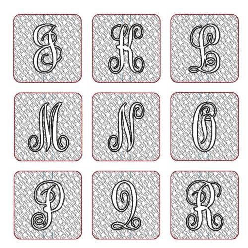 Embossed Machine Embroidery Monogram Designs