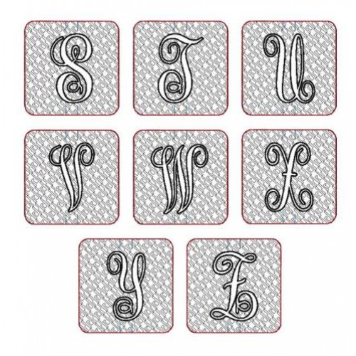 Embossed Monogram Embroidery Fonts