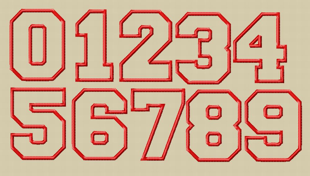 Embroidery Number Designs Fonts
