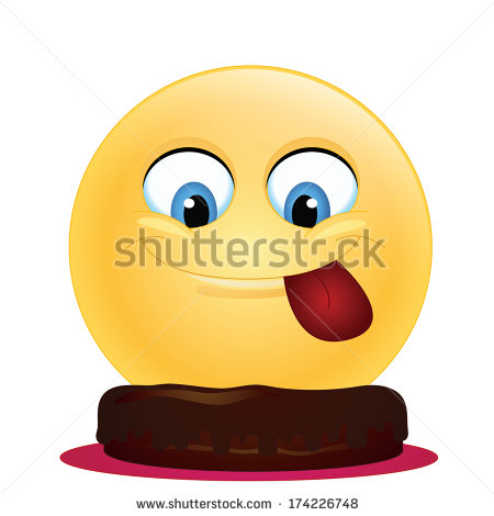 Emoticon Eating Chocolate Cake