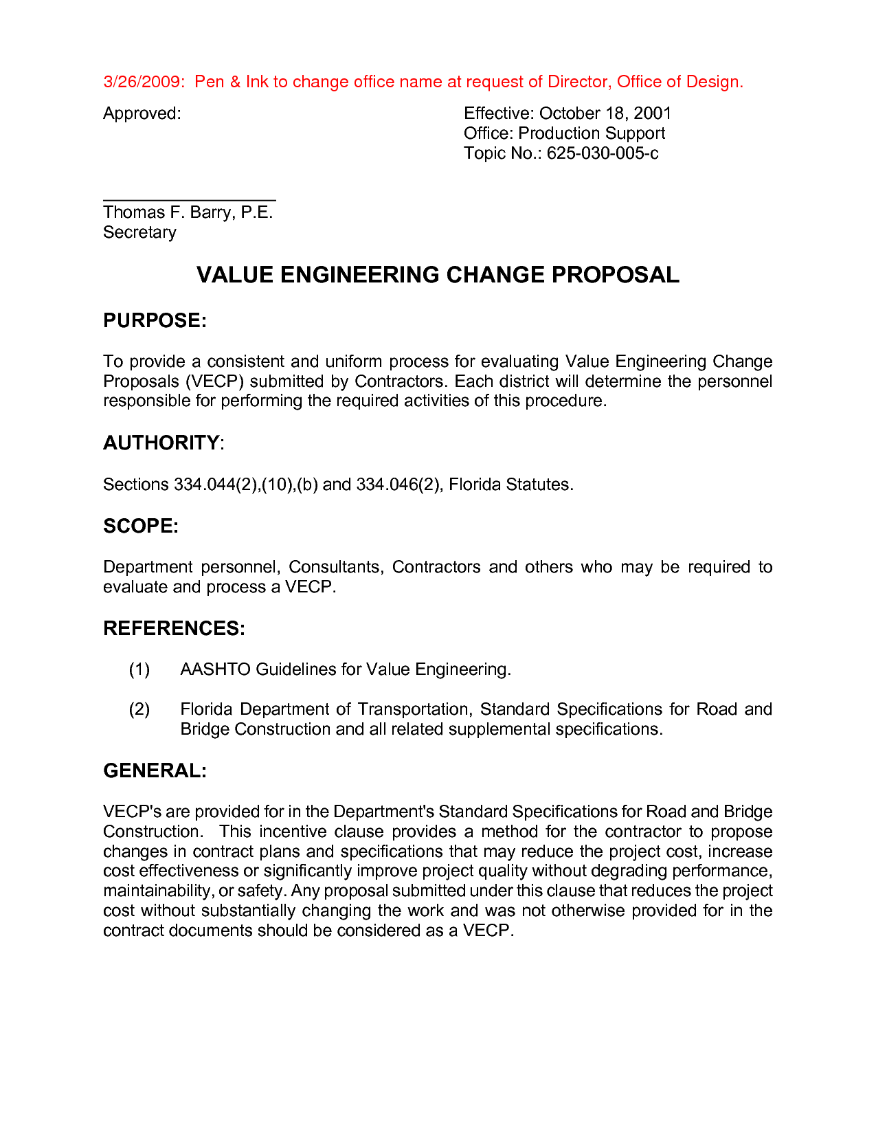 Engineering Change Proposal Template