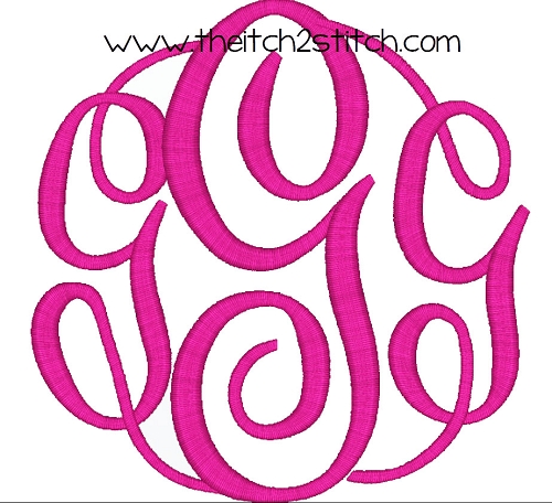 Fancy Circle Monogram Embroidery Font