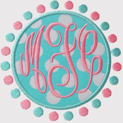 Fancy Circle Monogram Embroidery Font