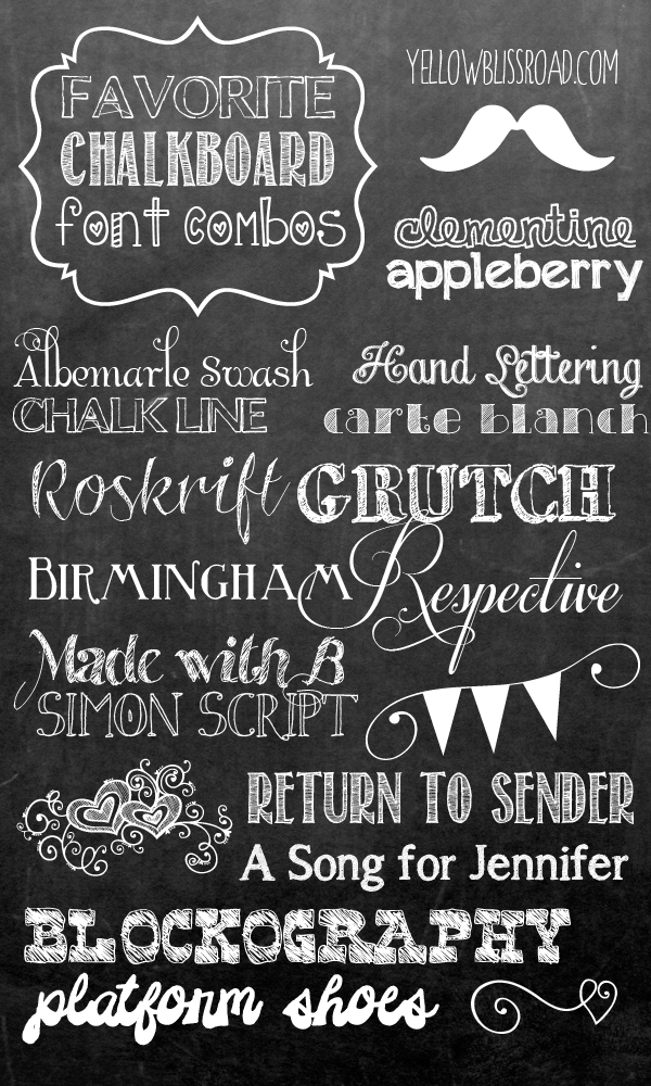 Favorite Chalkboard Fonts Favorite Chalkboard Fonts