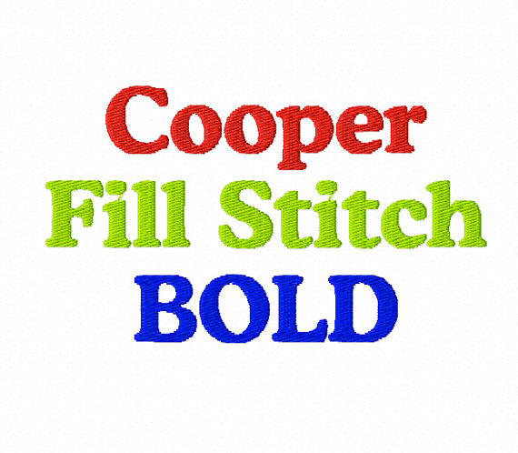 Fill Stitch Embroidery Font