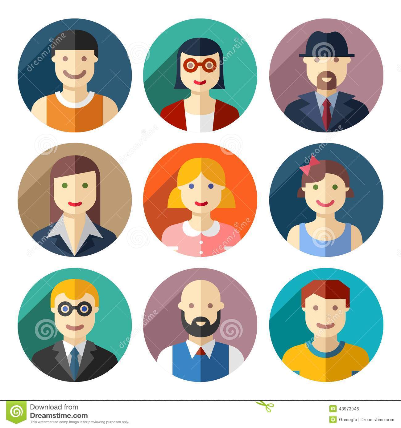 Flat Icons People Avatars