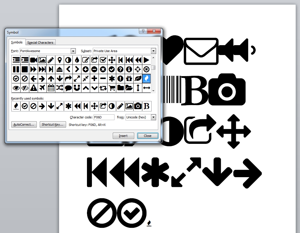 Font Awesome Document Icons