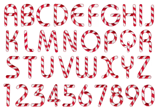 Free Printable Candy Cane Font
