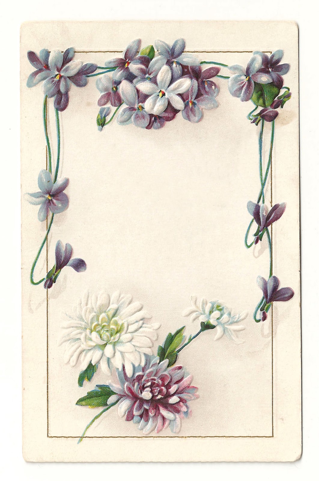 Free Printable Vintage Flower Borders and Frames