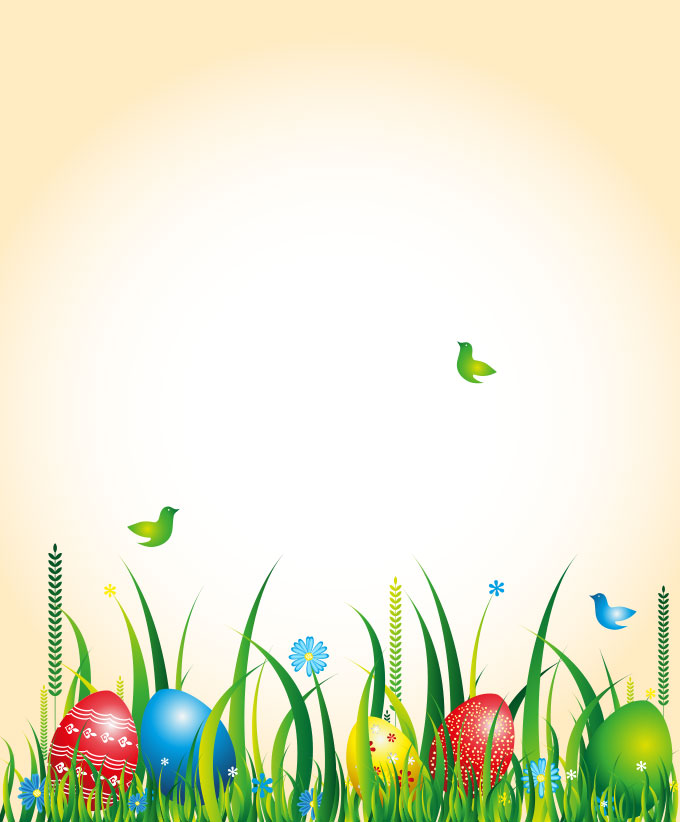 Free Vector Easter Eggs in Grass