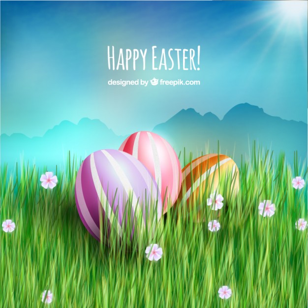 Free Vector Easter Eggs in Grass