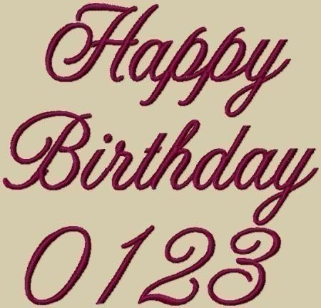 Happy Birthday Embroidery Font