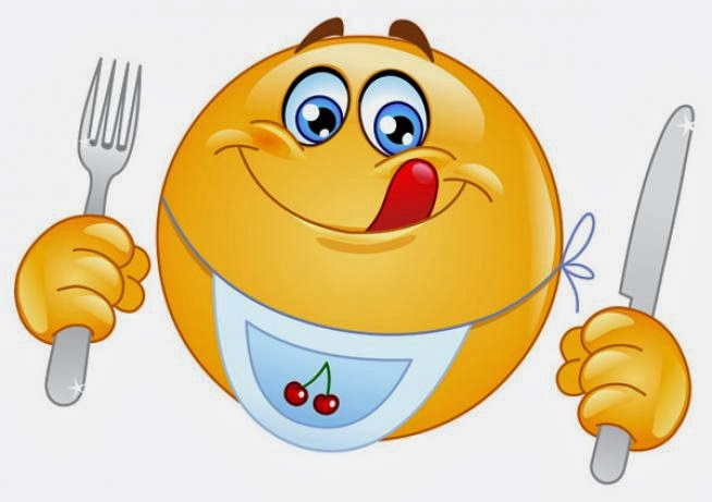 Happy Eating Smiley-Face Emoticon