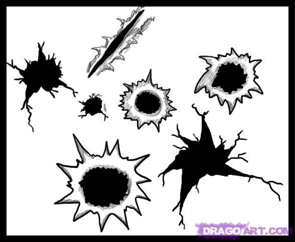 How to Draw Bullet Holes