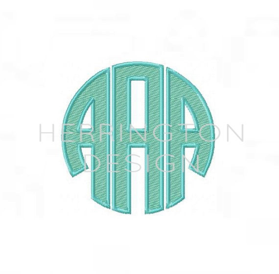 Machine Embroidery Circle Monogram Fonts