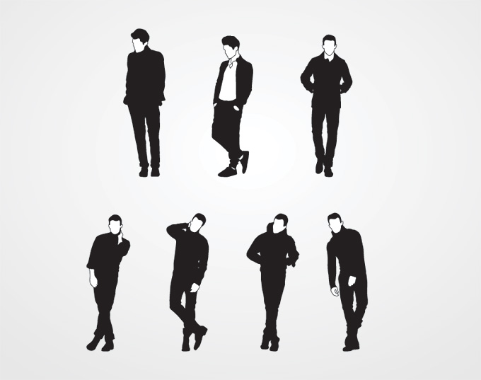 Male Model Silhouette Clip Art