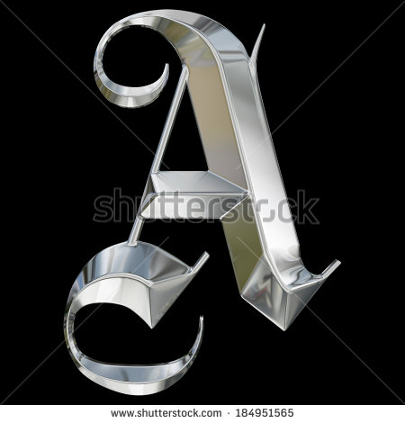 Metallic Patterned Letter of Alphabet Gothic Font Metallic Patterned Letter of Alphabet Gothic Font