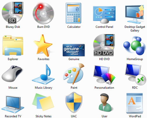 16 Original Windows 7 Icon Pack Images
