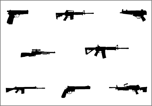 Military Gun Silhouette Clip Art