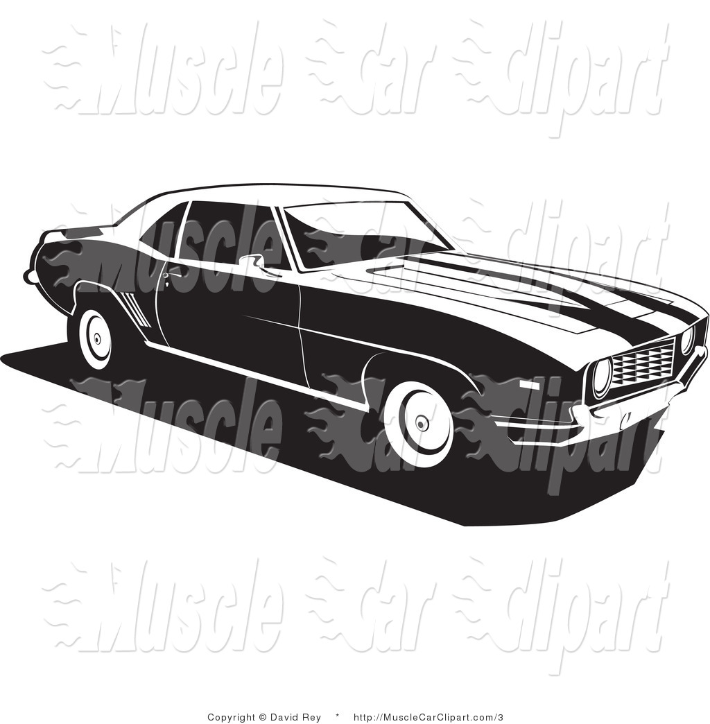 Muscle Car Clip Art Black and White