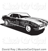 Muscle Cars Vector Black and White