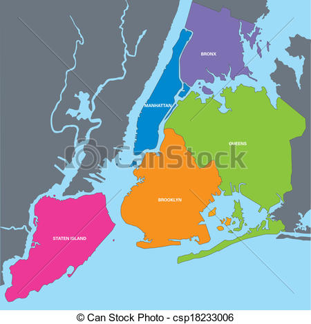 New York City Map Illustration