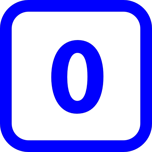 Number 0 Blue Icon