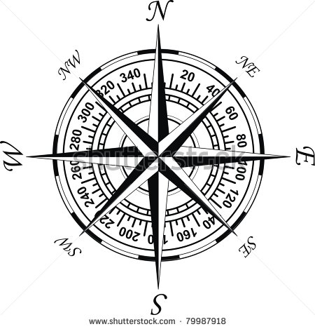 Old Compass Rose Vector