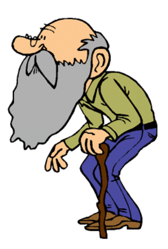 Old Man With Cane Clip Art