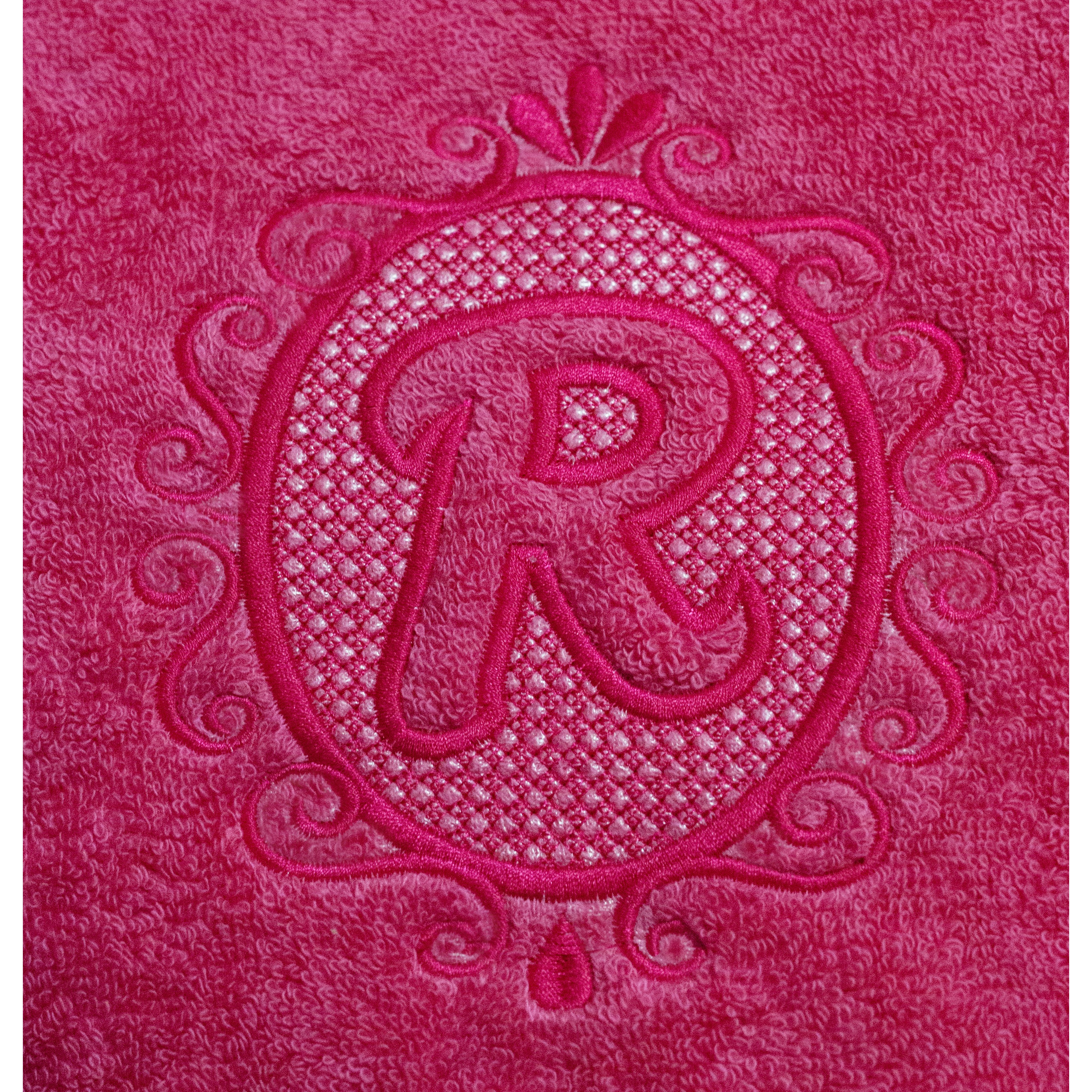 Oval Embossed Monogram Embroidery Designs