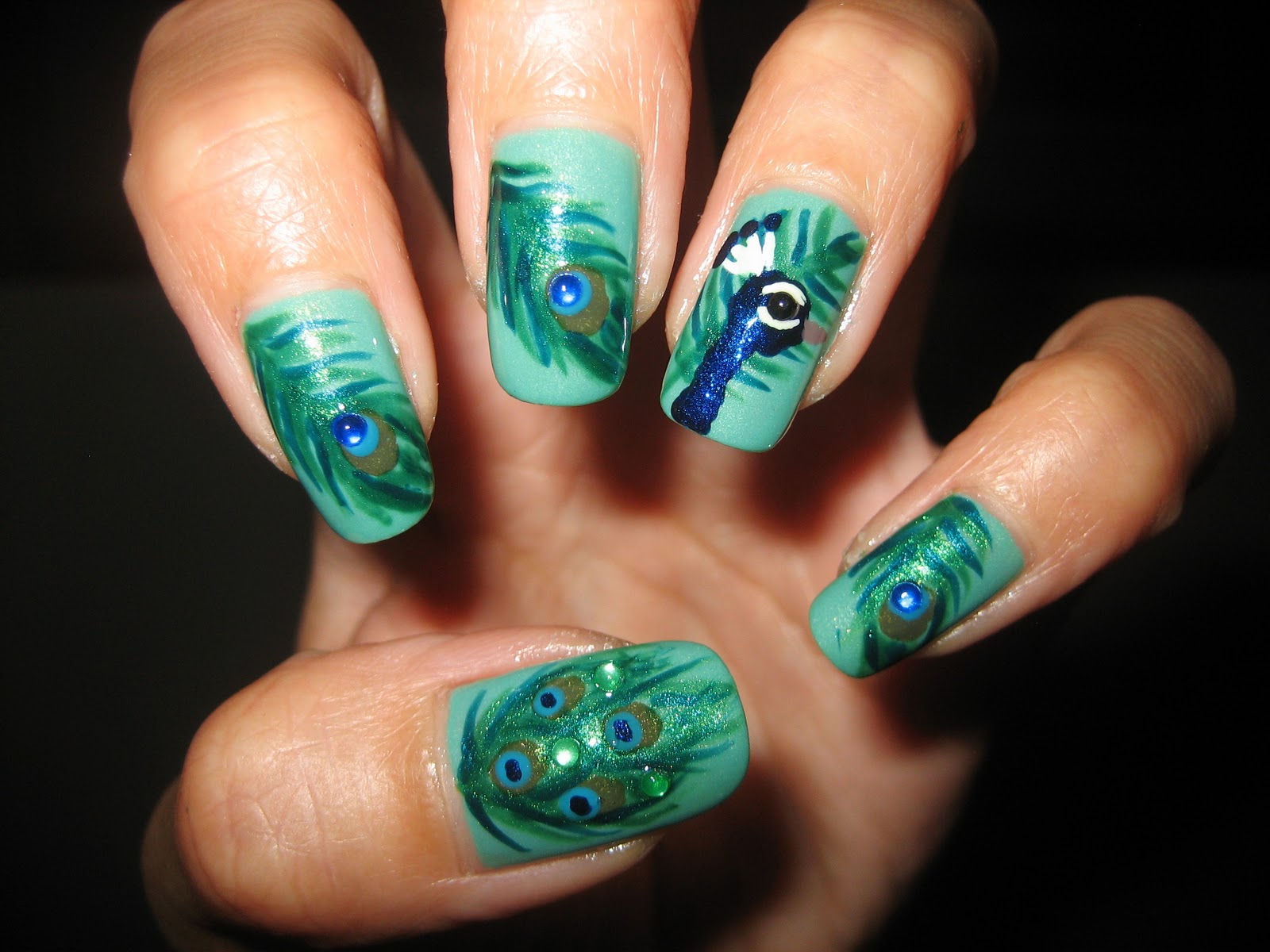 Peacock Nail Art Designs