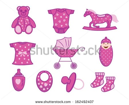 Pink Baby Girl Vector