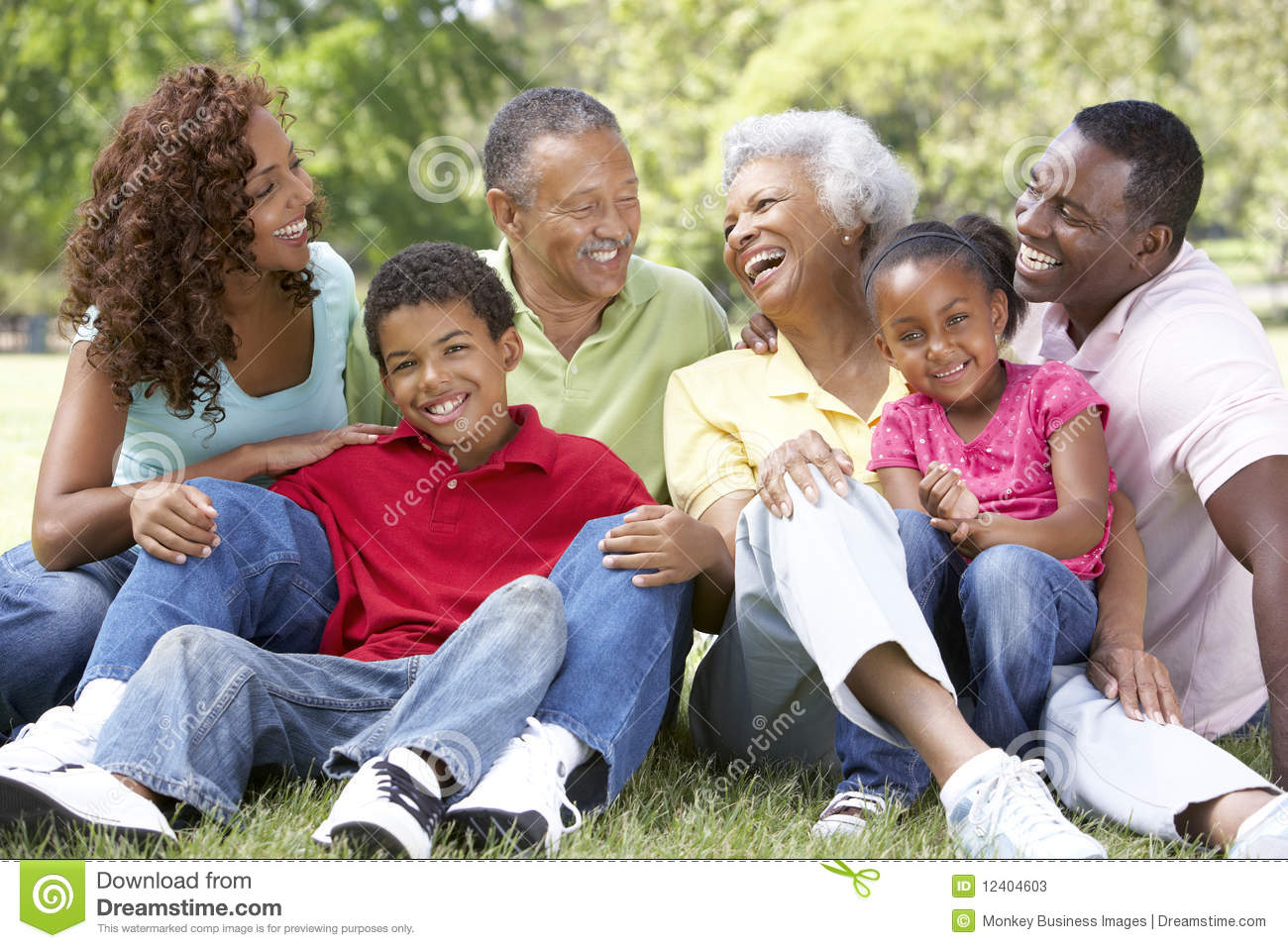 Portrait of Extended Family in Park